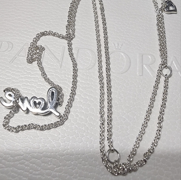 Pandora Sparkling Handwritten Love Collier Necklace - Picture 4 of 10